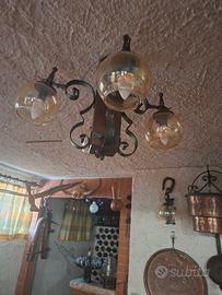 Lampadari ferro battuto per tavernetta