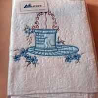 Coppia asciugamani bagno in spugna Mascot vintage