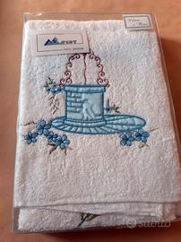 Coppia asciugamani bagno in spugna Mascot vintage