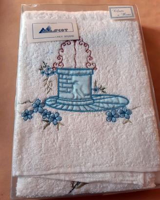 Coppia asciugamani bagno in spugna Mascot vintage