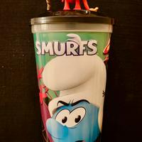 I Puffi - Bicchiere cinema con topper