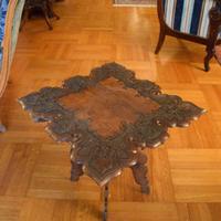 Tavolino etnico intarsiato a mano primi anni 50