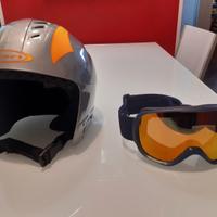 Casco e occhiali da sci bambino