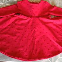 vestito bimba OBAIBI 18/24 mesi rosso cot. velluto