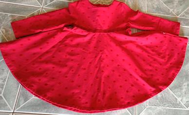 vestito bimba OBAIBI 18/24 mesi rosso cot. velluto