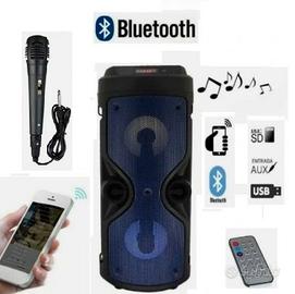 Cassa bluetooth con led e Telecomando + Microfono