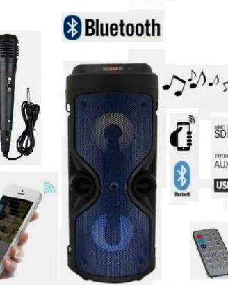 Cassa bluetooth con led e Telecomando + Microfono
