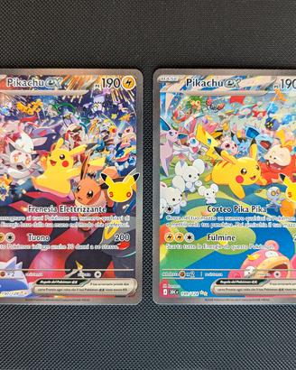 Pikachu ex 149 e 150, Carte Pokemon, 30th speciale