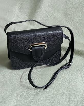 Borsa in pelle nera con tracolla - MADE IN ITALY