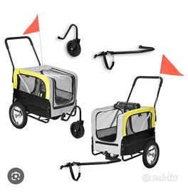 Rimorchio  carrello 2 in 1 per animali domestici