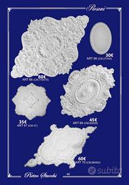 Rosone in gesso decoro soffitto lampadario