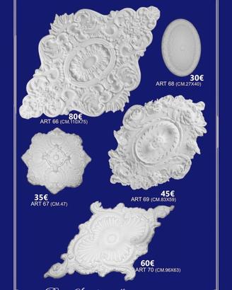 Rosone in gesso decoro soffitto lampadario