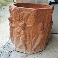 coppia di cachepot innterracotta ornato