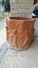 coppia di cachepot innterracotta ornato
