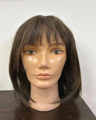 Parrucca capelli veri colore castani scuro