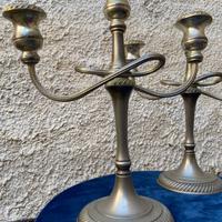 Coppia candelabri antichi, placcati argento