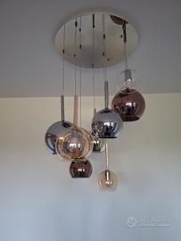 lampadario a sfere in vetro