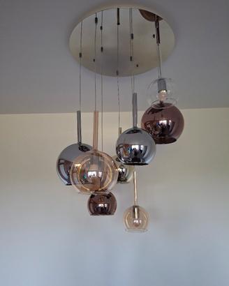 lampadario a sfere in vetro