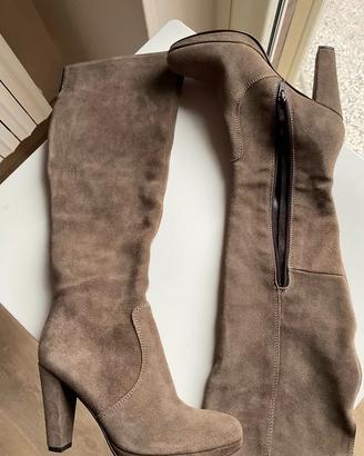 Stivali lunghi scamosciati beige N.36 CINTI