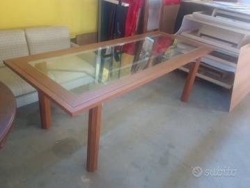 Tavolo con piano in cristallo Design Modernariato