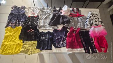 16 VESTITI BAMBINA FINO A 2 ANNI