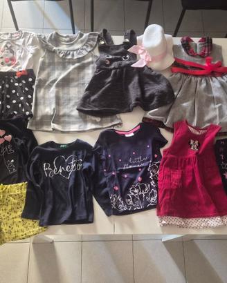 16 VESTITI BAMBINA FINO A 2 ANNI