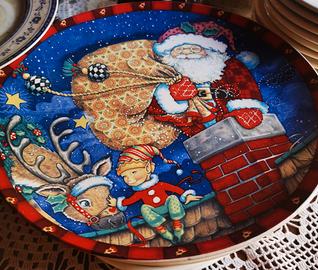 piatto decorativo stile natalizio
