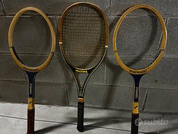 Tre racchette tennis legno vintage