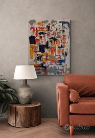 Quadro astratto dipinto su tela pezzo unico arte