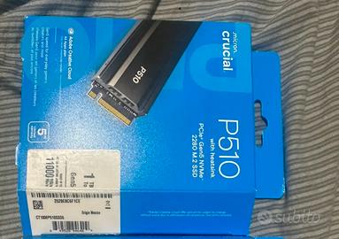 SDD CRUCIAL P510 1TB PCIe Gen5 NVMe dissipatore