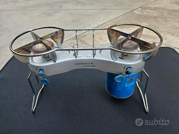 fornello doppio campeggio gas campingaz