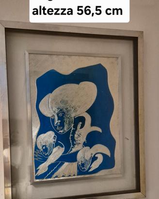 Quadro Lastra in argento Remo Brindisi Maternità 