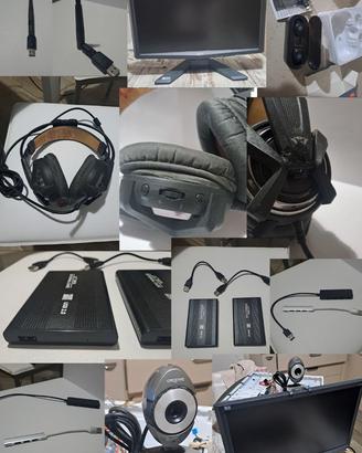 Lotto Accessori PC Webcam, Cuffie, Hard Disk, Hub