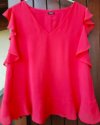 Top fucsia Guess con volant Taglia S