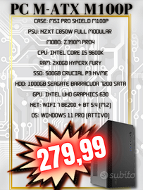 M100P|850W|Z390|i5-9600K|16GB|1500GB|WIFI7|W11PRO