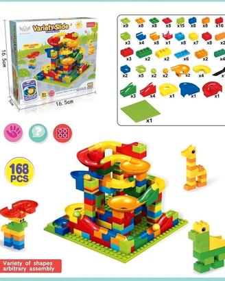 Pista biglie costruzioni stile mattoncini lego 168