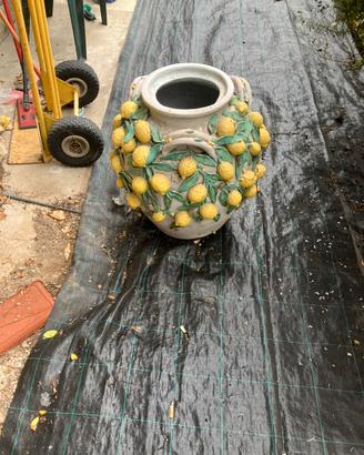 Vaso da fiori con LIMONI in Ceramica anni ‘70