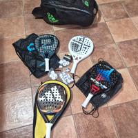 Racchette padel, borsone, overgrip