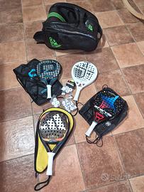 Racchette padel, borsone, overgrip