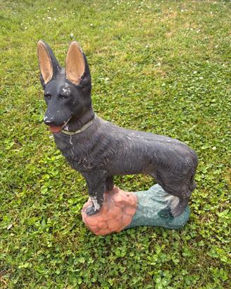 Statua Pastore Tedesco in Cemento - Vintage