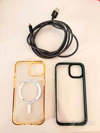 Doppia cover per IPHONE 13 + cavo lightning 1,8 mt