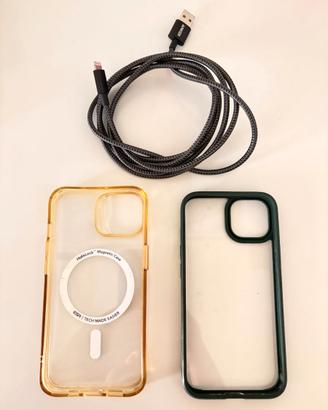 Doppia cover per IPHONE 13 + cavo lightning 1,8 mt