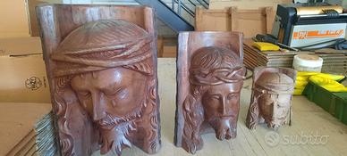 teste di cristo fatte a mano  in legno massiccio 