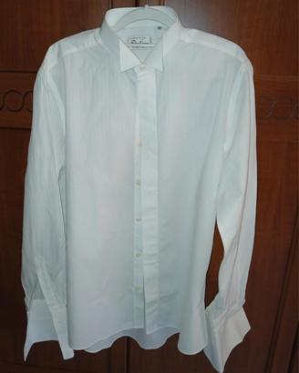 Camicia bianca da smoking, collo diplomatico 