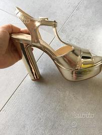 Scarpe tacco oro nuove