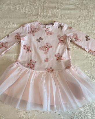 Vestito orsetti tulle monnalisa 18/24 mesi