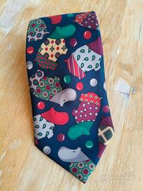 cravatta vintage  pura seta con ippopotamo 