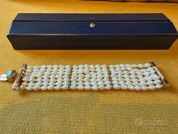 Bracciale a 6 fili con perle scaramazze