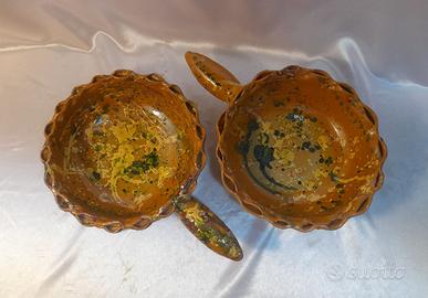 Svuotatasche o tegami ornamentali in terracotta sm