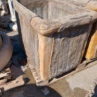 Vaso cemento imitazione legno